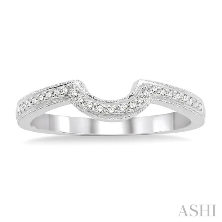 1/10 Ctw Round Cut Diamond Wedding Band in 14K White Gold