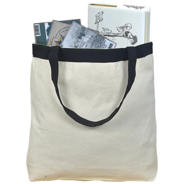 12 oz Cotton Canvas Tote Bag: 17.5" W x 16" H