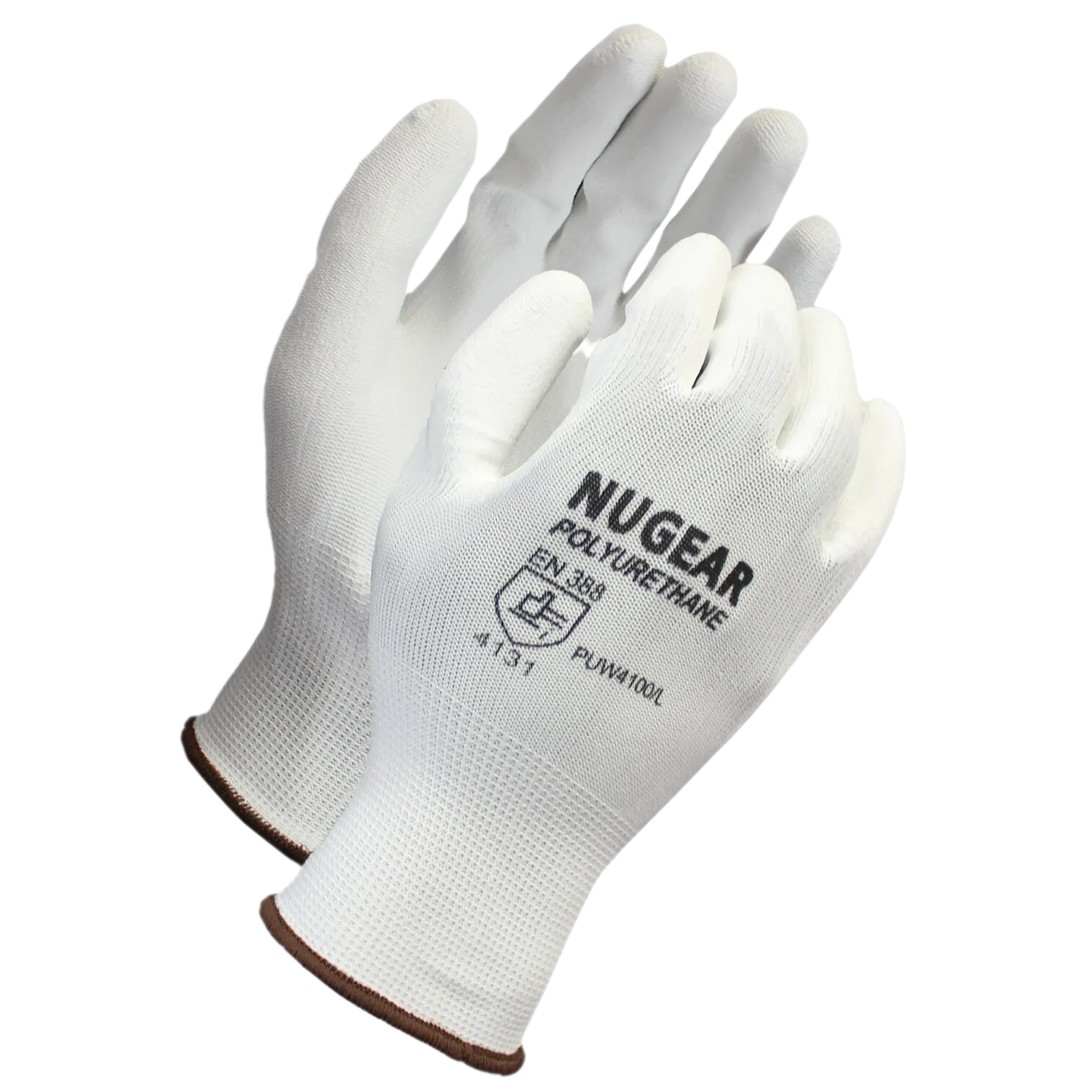 12 Pairs -White Polyurethane Coated Nylon Gloves