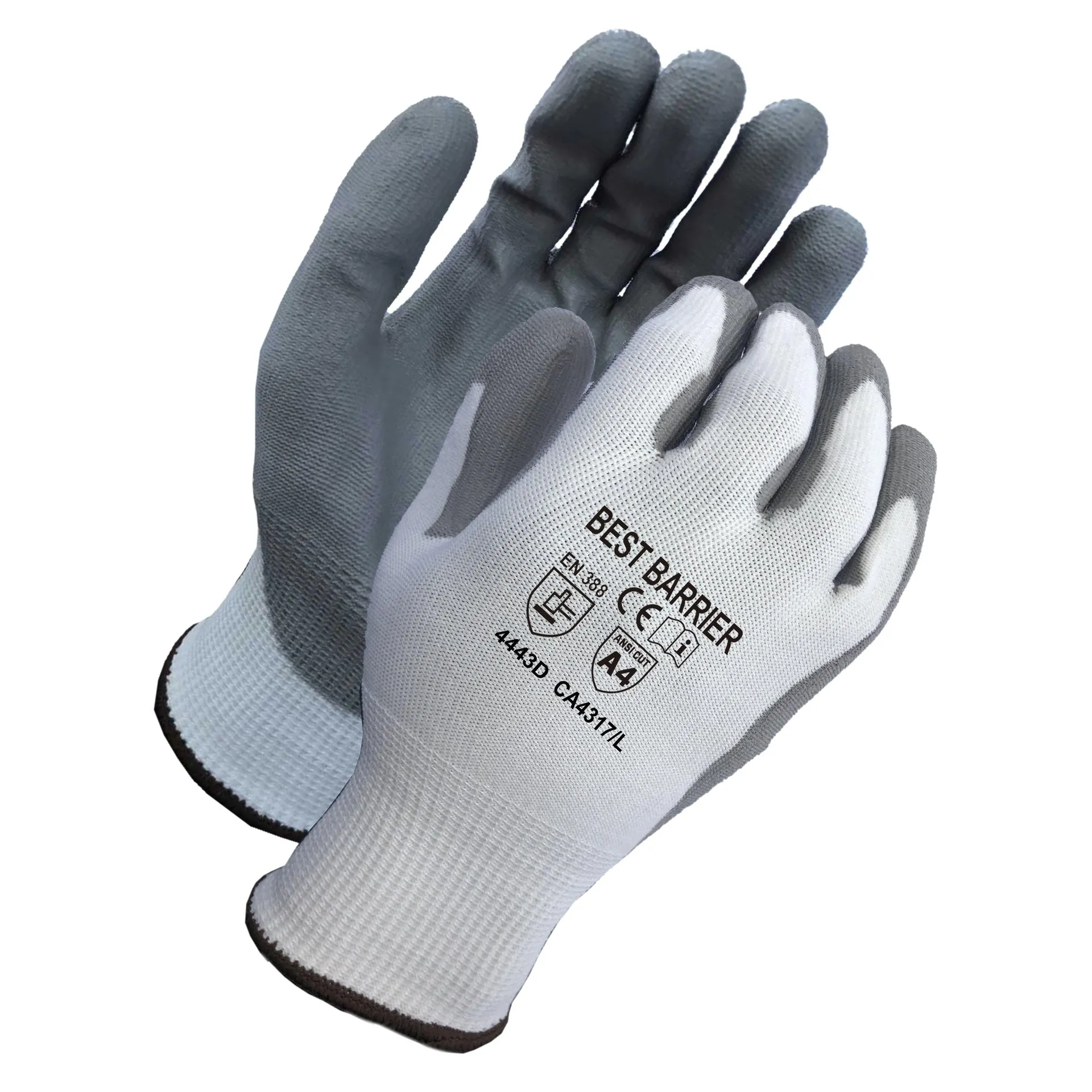 12 Pairs -White Polyurethane Coated Nylon Gloves