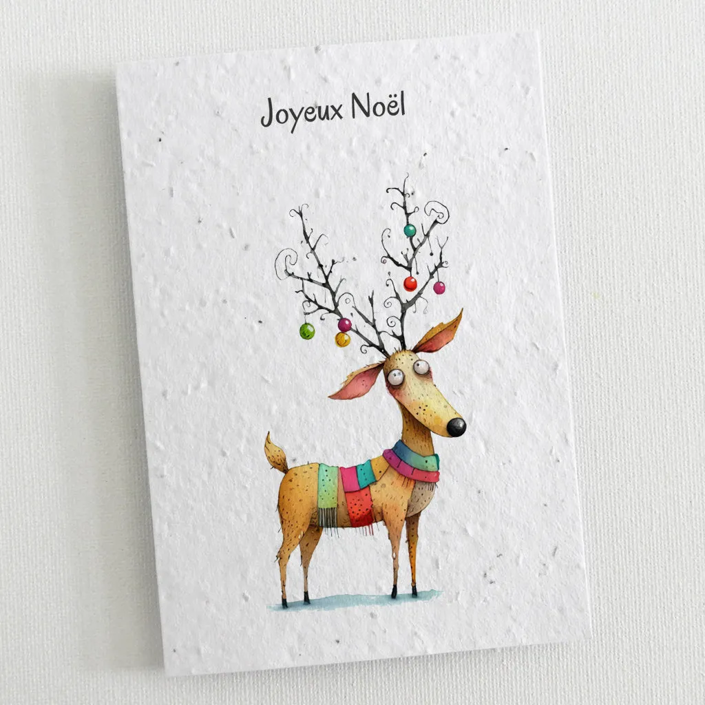 12 Plantable Christmas Cards - Reindeer