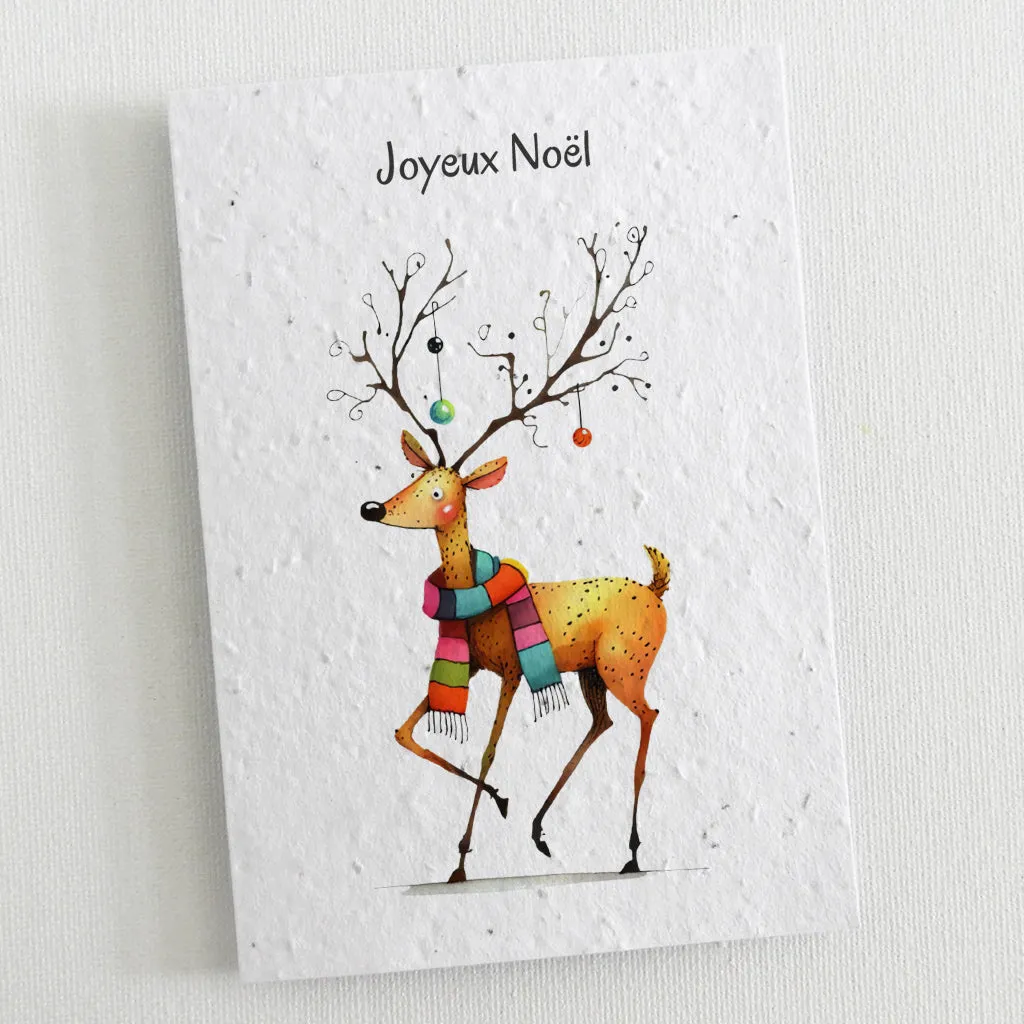 12 Plantable Christmas Cards - Reindeer