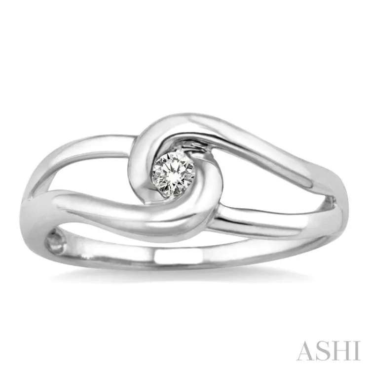 1/20 Ctw Round Cut Diamond Ring in 10K White Gold