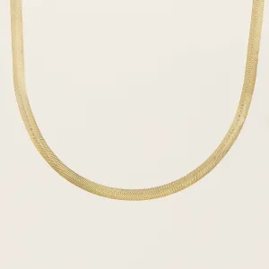 14k Solid Gold Herringbone Chain Necklace 2.2mm