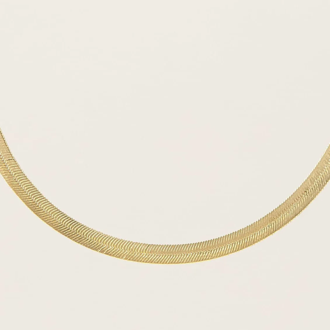 14k Solid Gold Herringbone Chain Necklace 2.2mm