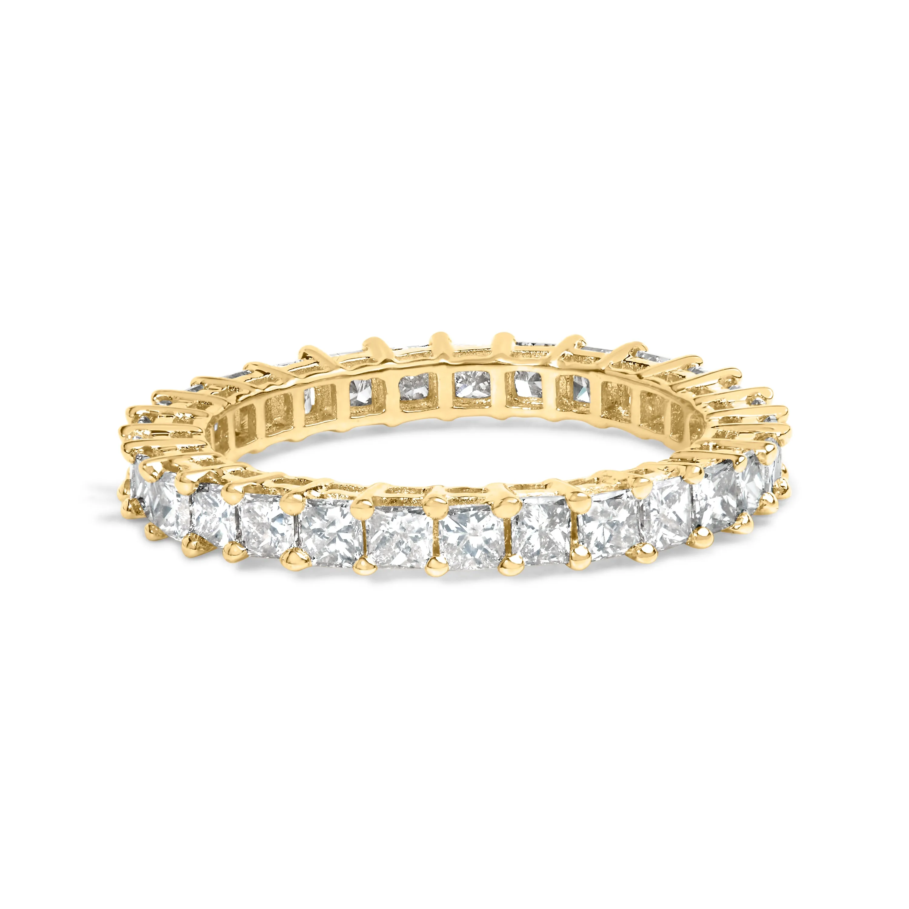 14K Yellow Gold 2.00 Cttw Shared Prong Set Princess Cut Diamond Eternity Band Ring