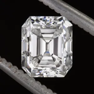 1.5 CARAT VINTAGE EMERALD CUT DIAMOND CERTIFIED F VS2 NATURAL LOOSE ESTATE 1.5ct