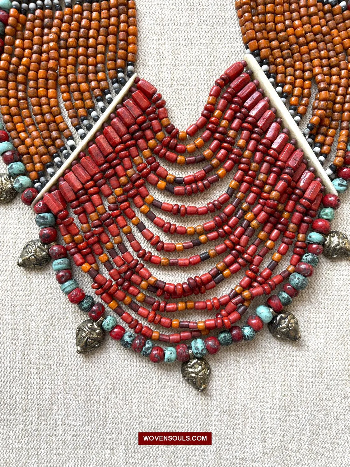 1623 SOLD Antique Naga Tribal Bead Necklace