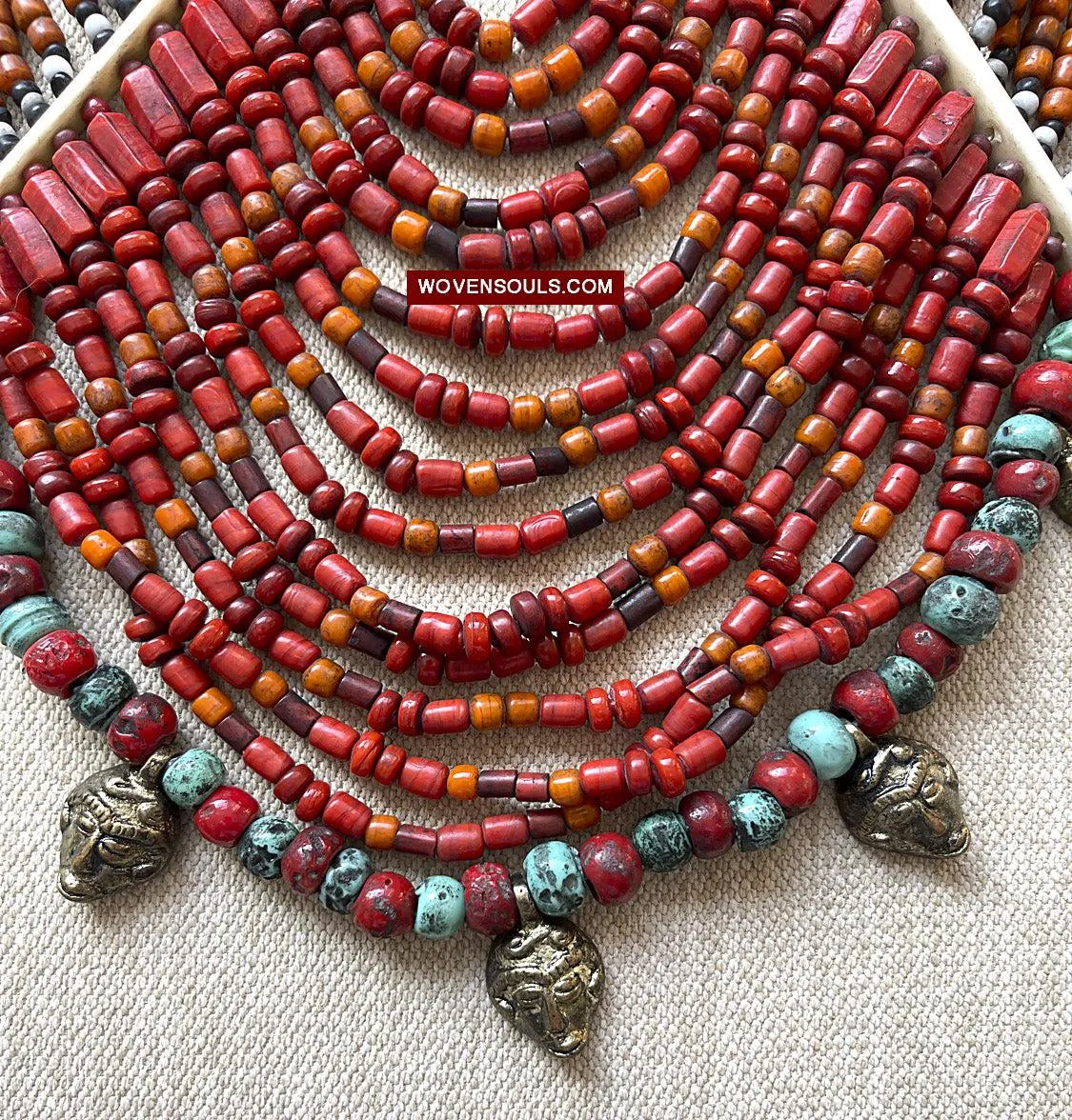 1623 SOLD Antique Naga Tribal Bead Necklace