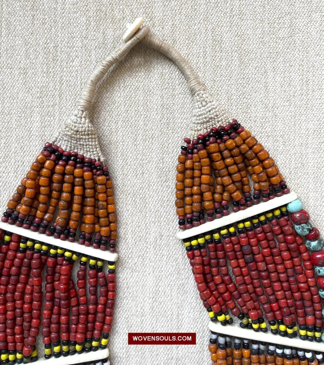 1623 SOLD Antique Naga Tribal Bead Necklace