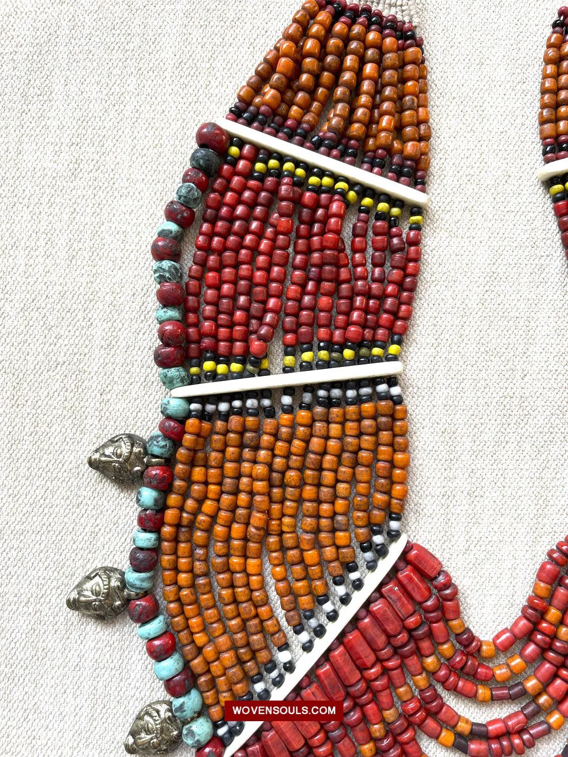 1623 SOLD Antique Naga Tribal Bead Necklace