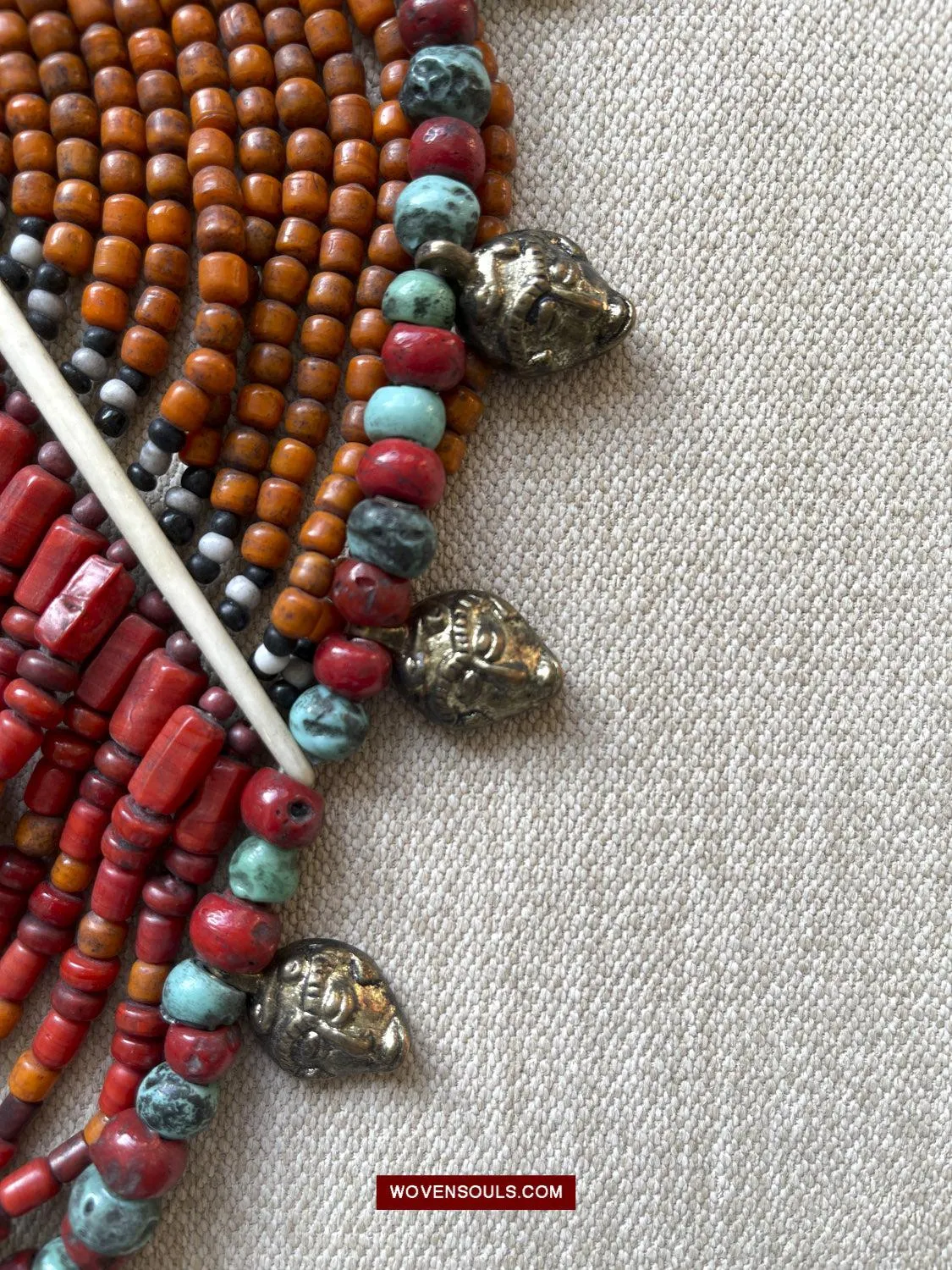 1623 SOLD Antique Naga Tribal Bead Necklace