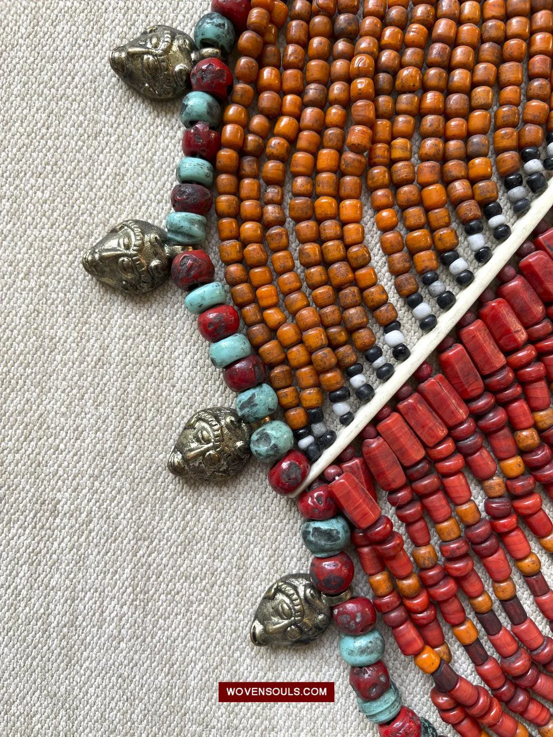 1623 SOLD Antique Naga Tribal Bead Necklace