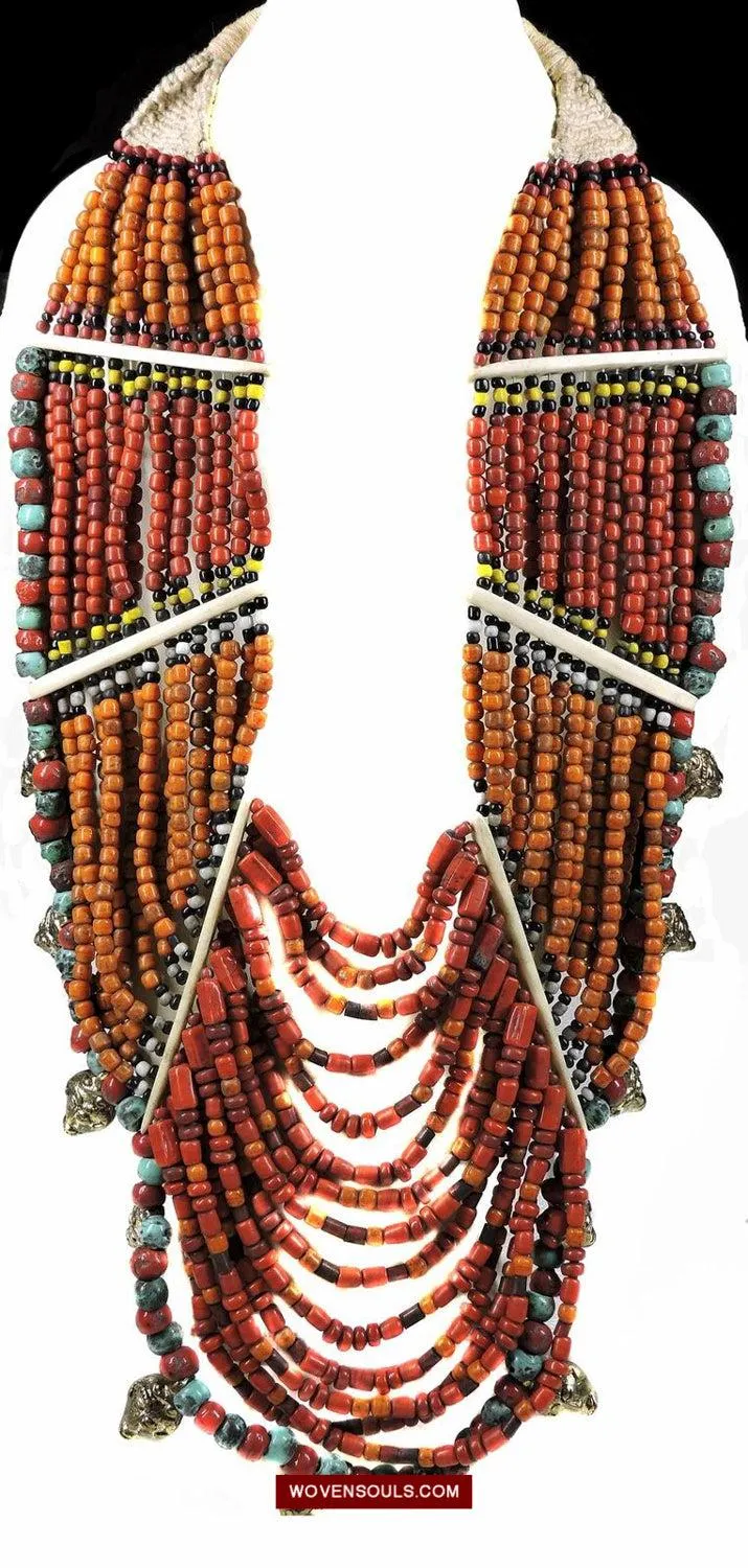 1623 SOLD Antique Naga Tribal Bead Necklace