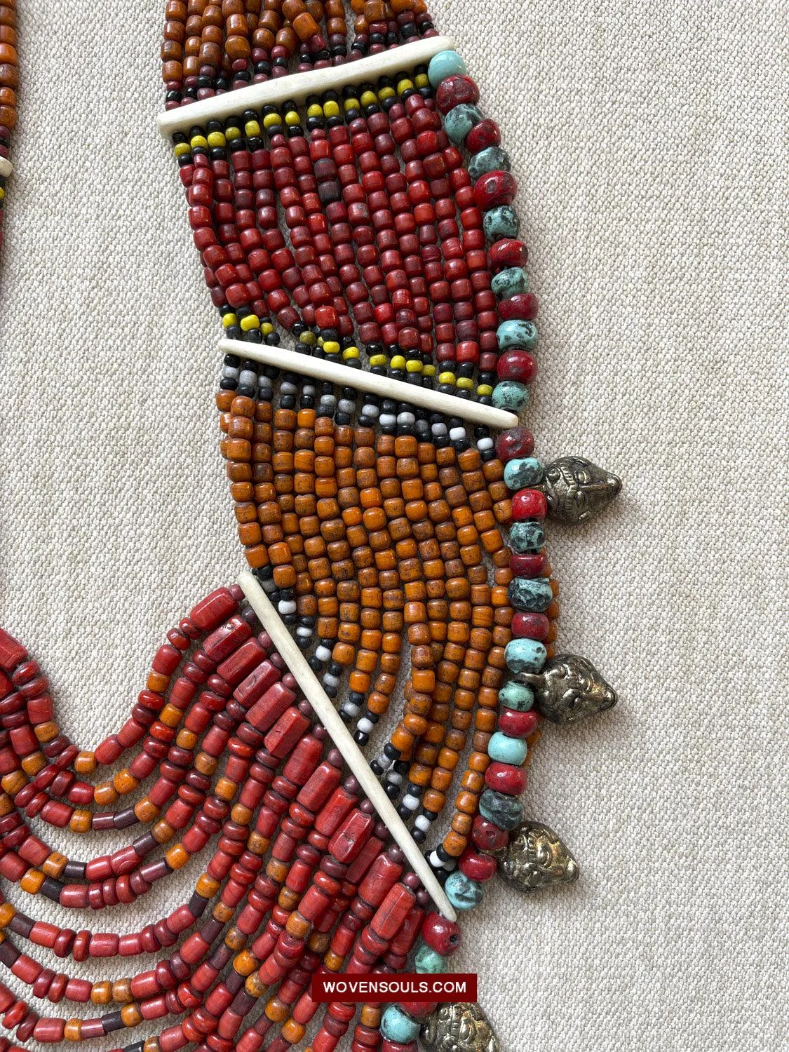 1623 SOLD Antique Naga Tribal Bead Necklace