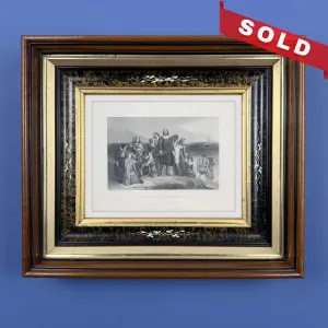 1856 "The First Landing of the Pilgrims" — In a beautiful, antique frame