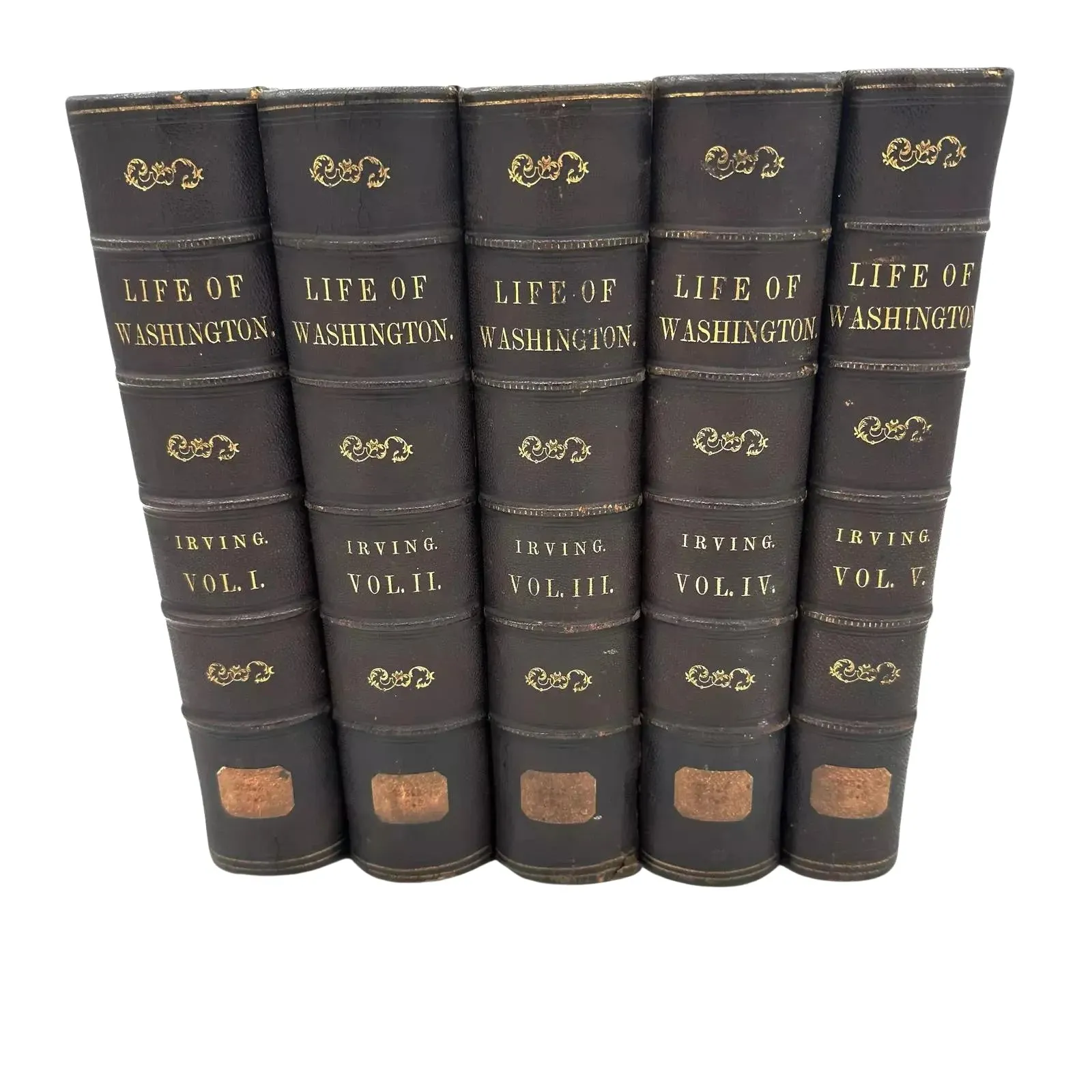 1857 Life of George Washington by Washington Irving — 5 volume set