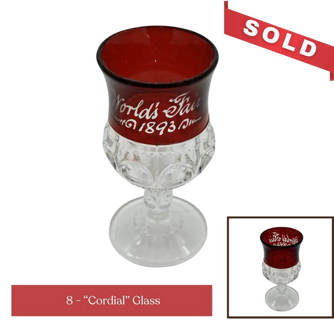 1893 World's Fair Ruby-Stained Early-American Pattern Glass