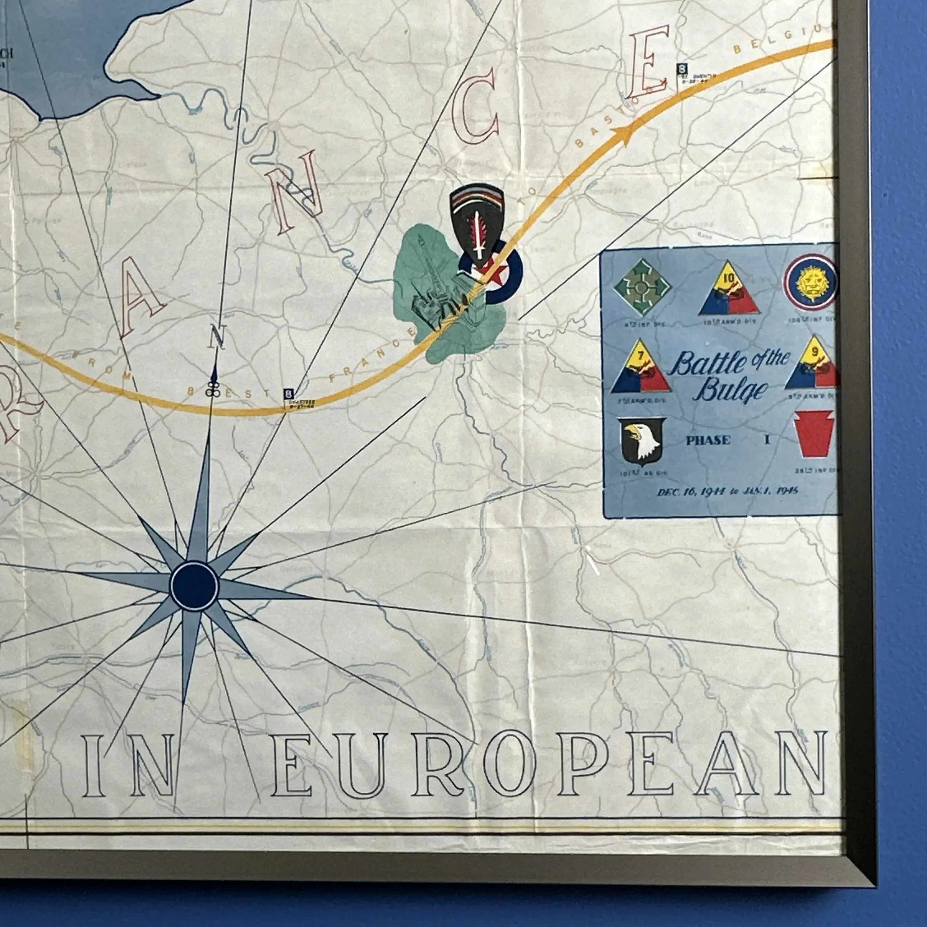 1945 VIII Corps WWII Route Map