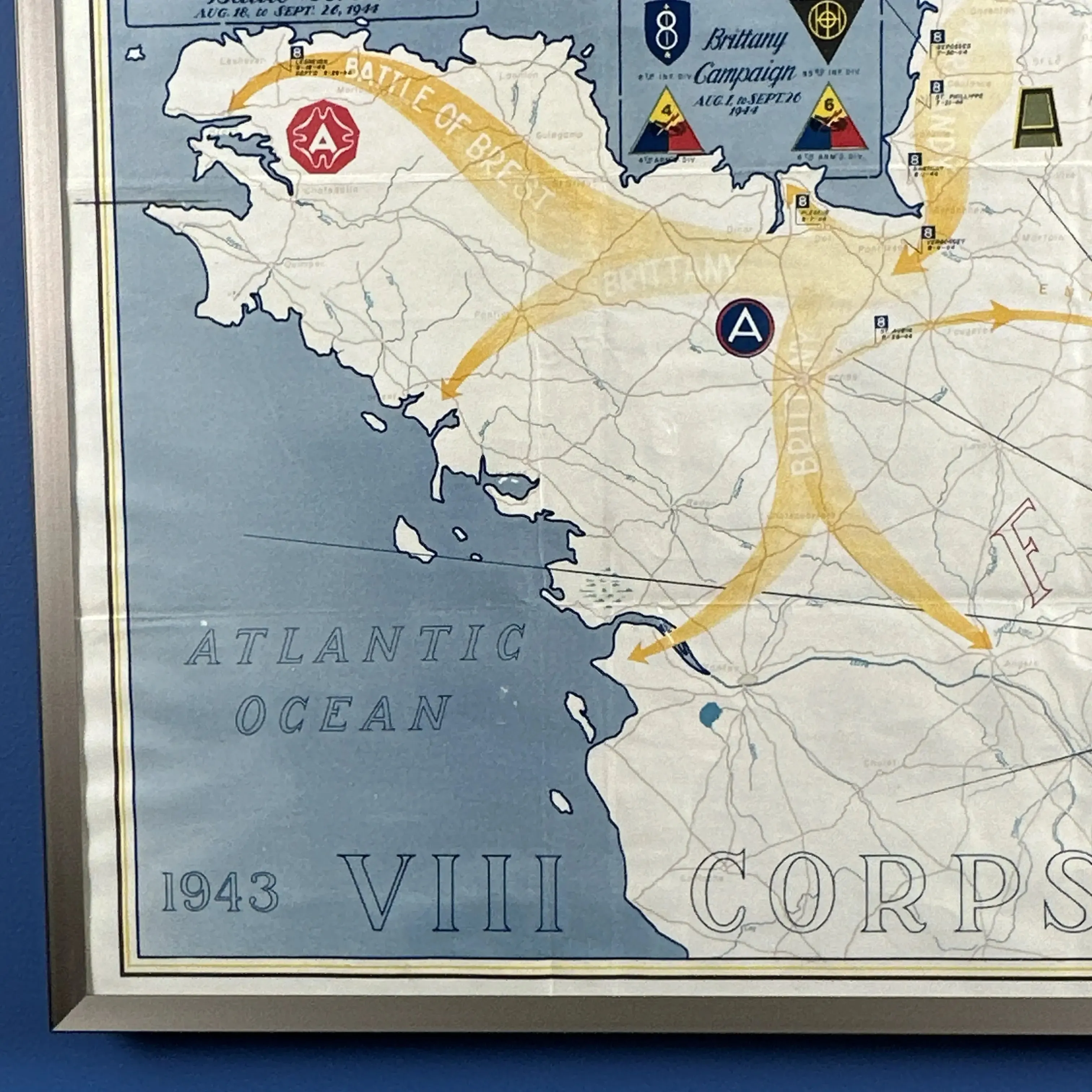 1945 VIII Corps WWII Route Map