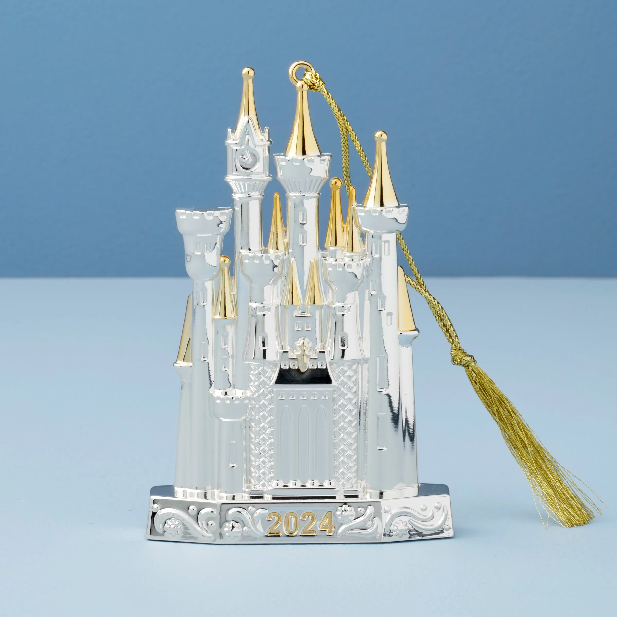 2024 Silverplated Disney Castle Metal Ornament