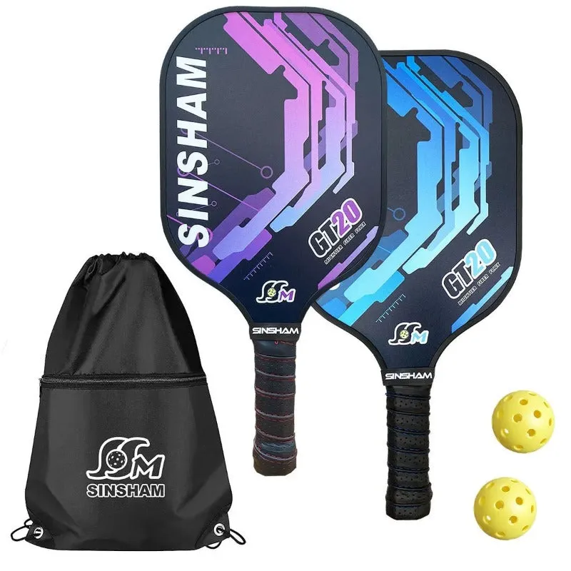 2pcs Set Graphite Carbon Fiber Pickleball Paddles Set