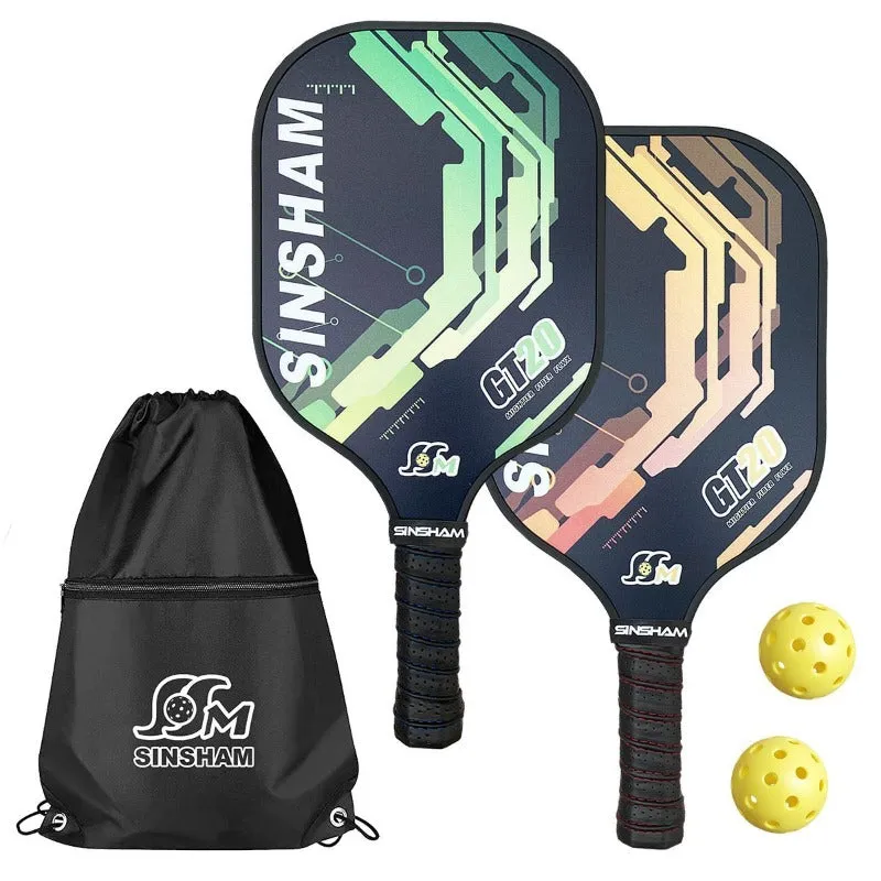 2pcs Set Graphite Carbon Fiber Pickleball Paddles Set