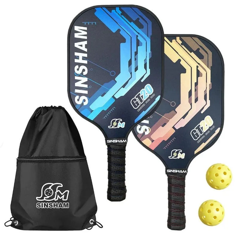 2pcs Set Graphite Carbon Fiber Pickleball Paddles Set