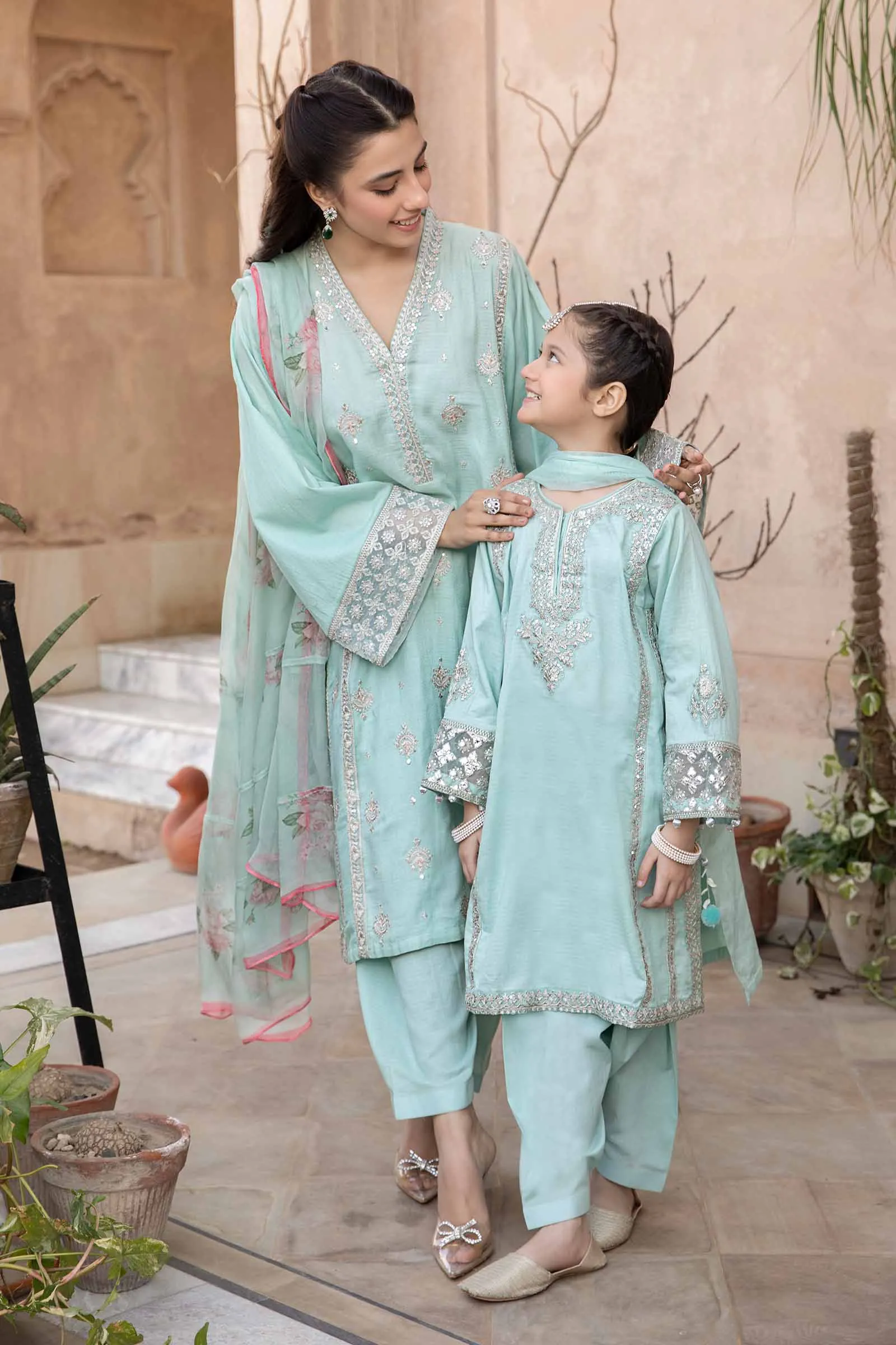 3 Piece Embroidered Dobby Suit | MKD-EF24-02