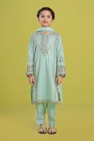 3 Piece Embroidered Dobby Suit | MKD-EF24-02