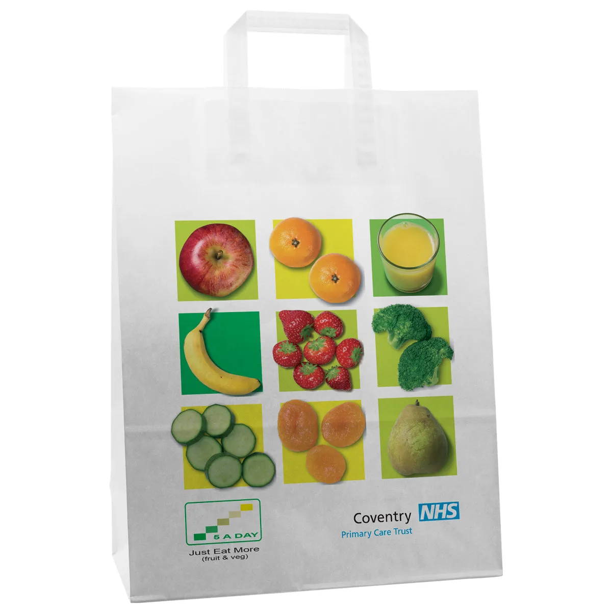 320x140x420mm White Taped Digital Printed Carrier Bags