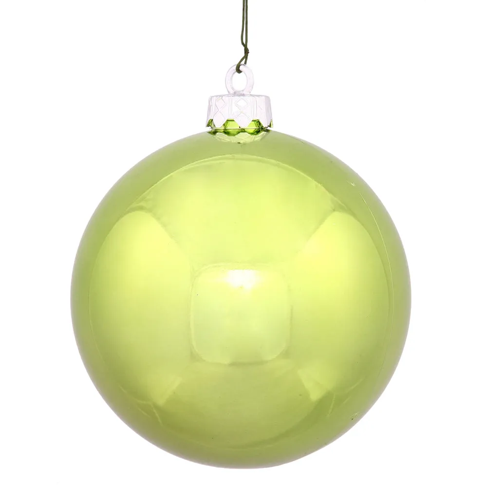 4" Lime Shiny Ball UV Drilled 6/Bag