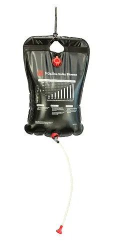 5 Gallon Solar Shower With Thermometer Outdoor Camping Survival