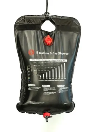 5 Gallon Solar Shower With Thermometer Outdoor Camping Survival