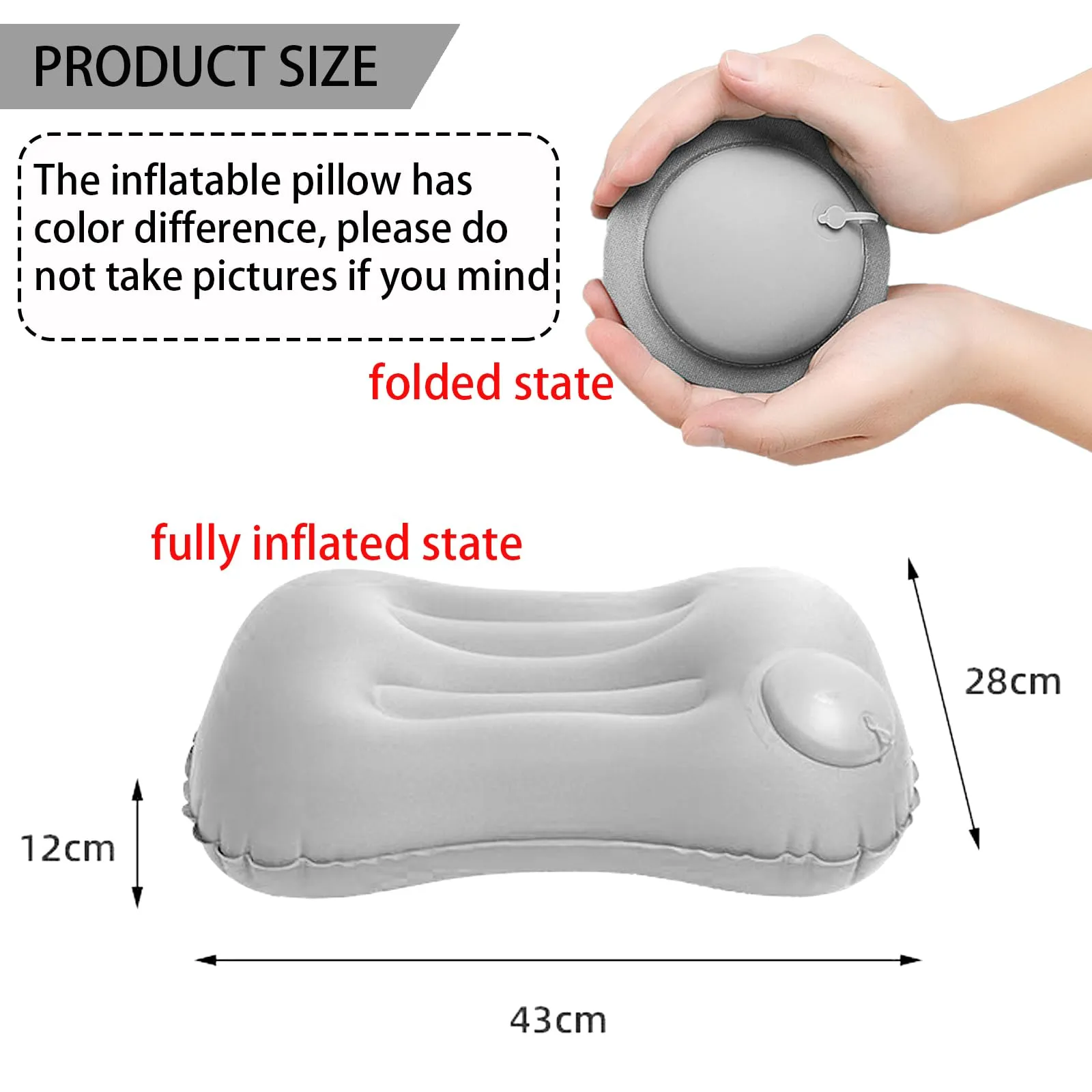 5 Pcs Camping Pillows, Inflatable Travel Pillow, Inflatable Camping Pillow for Adults Kids Neck & Lumbar Support