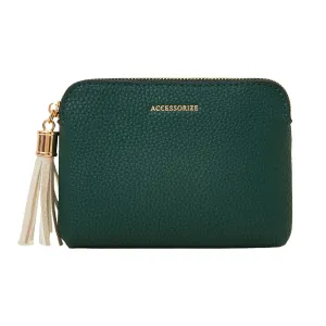 Accessorize London Women's Green Contrast Tassle Coin Purse