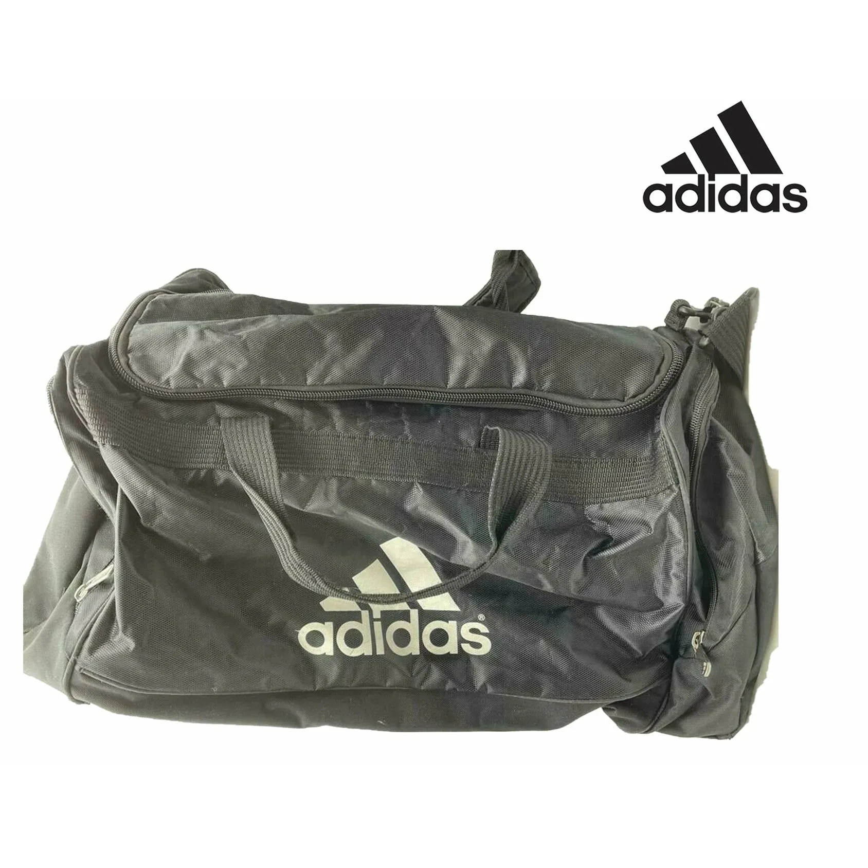 Adidas Black Duffle Bag Gym Travel Sports