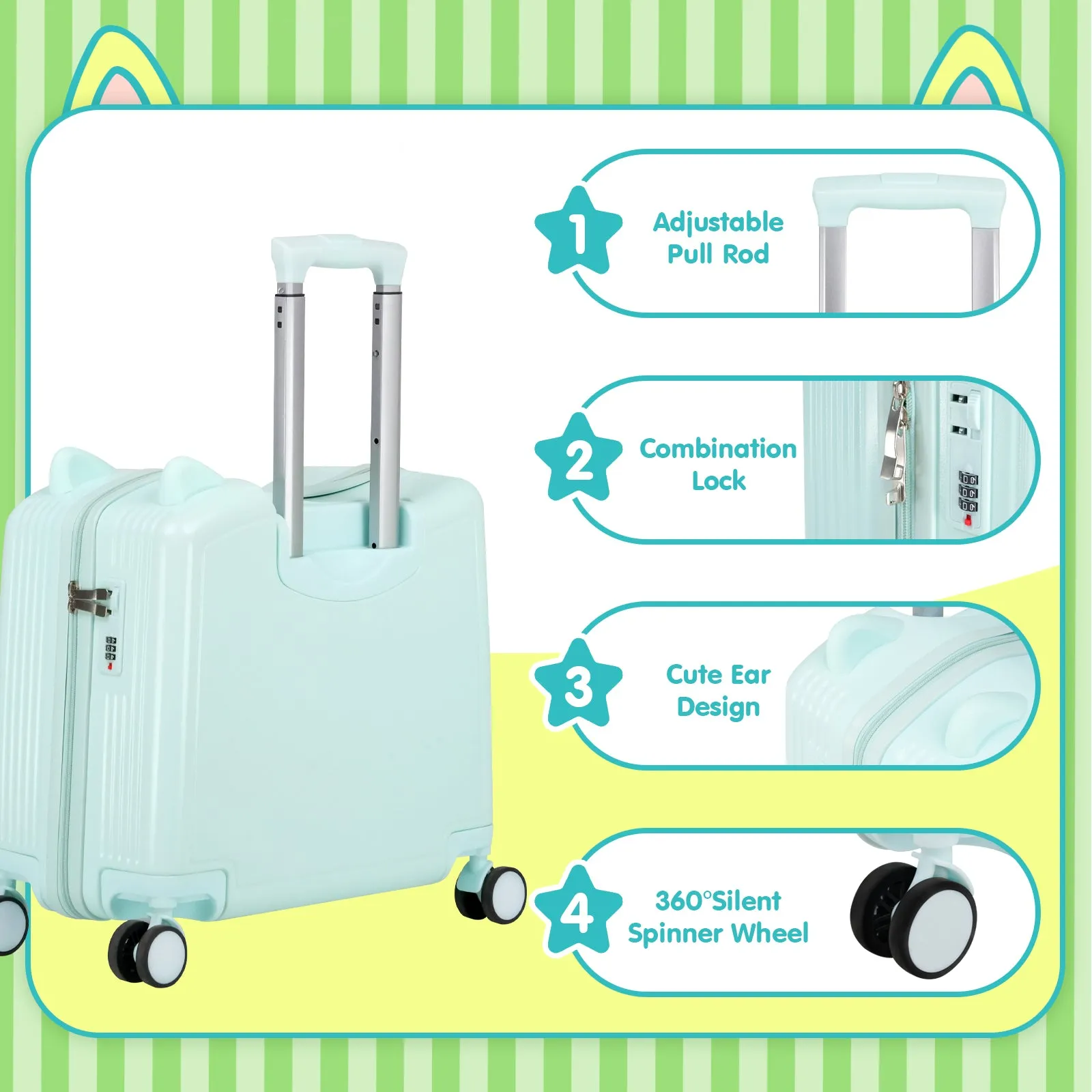 Advwin Kids’ Ride-On Suitcase with Password Lock