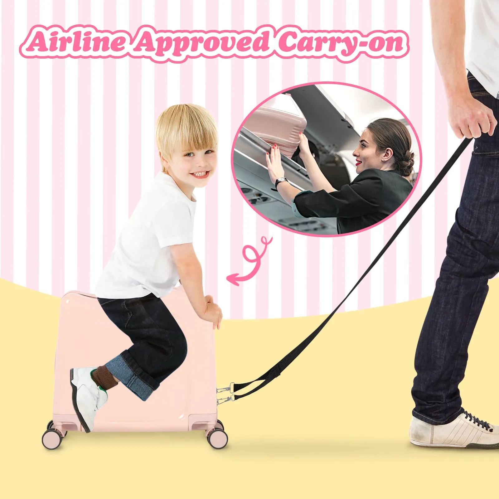 Advwin Kids’ Ride-On Suitcase with Password Lock