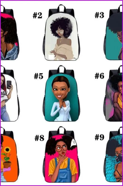 African Beauty Custom Made Printing Backpack F195