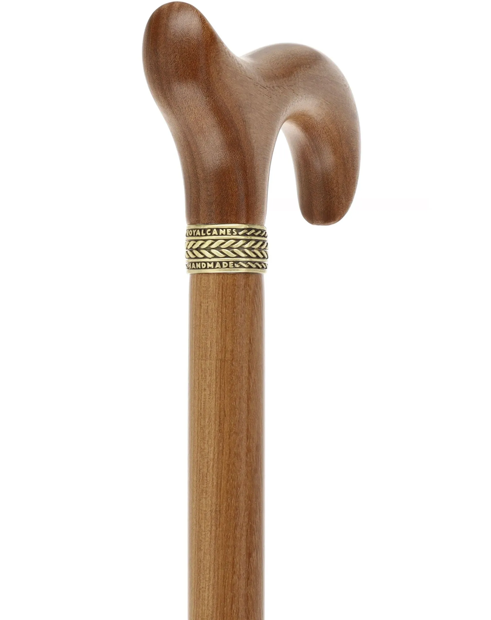 Afromosia Derby Cane: Distinct Afromosia Wood, Pewter Collar