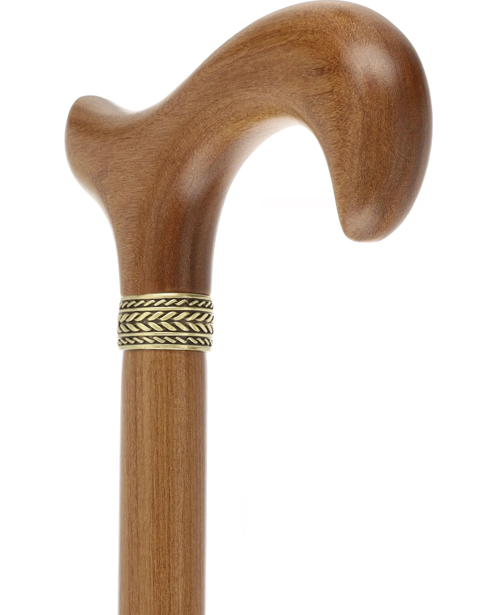 Afromosia Derby Cane: Distinct Afromosia Wood, Pewter Collar