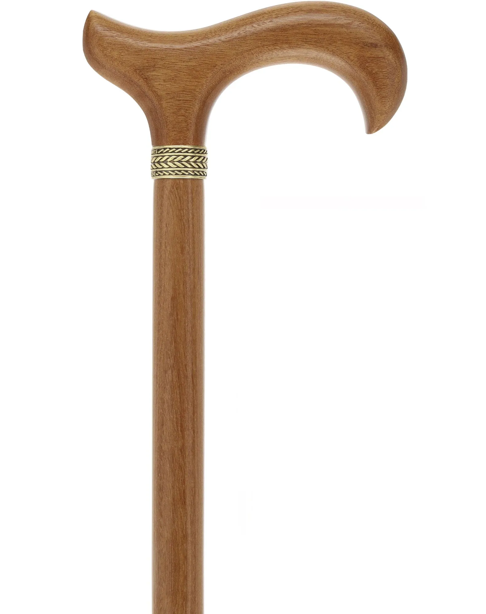 Afromosia Derby Cane: Distinct Afromosia Wood, Pewter Collar