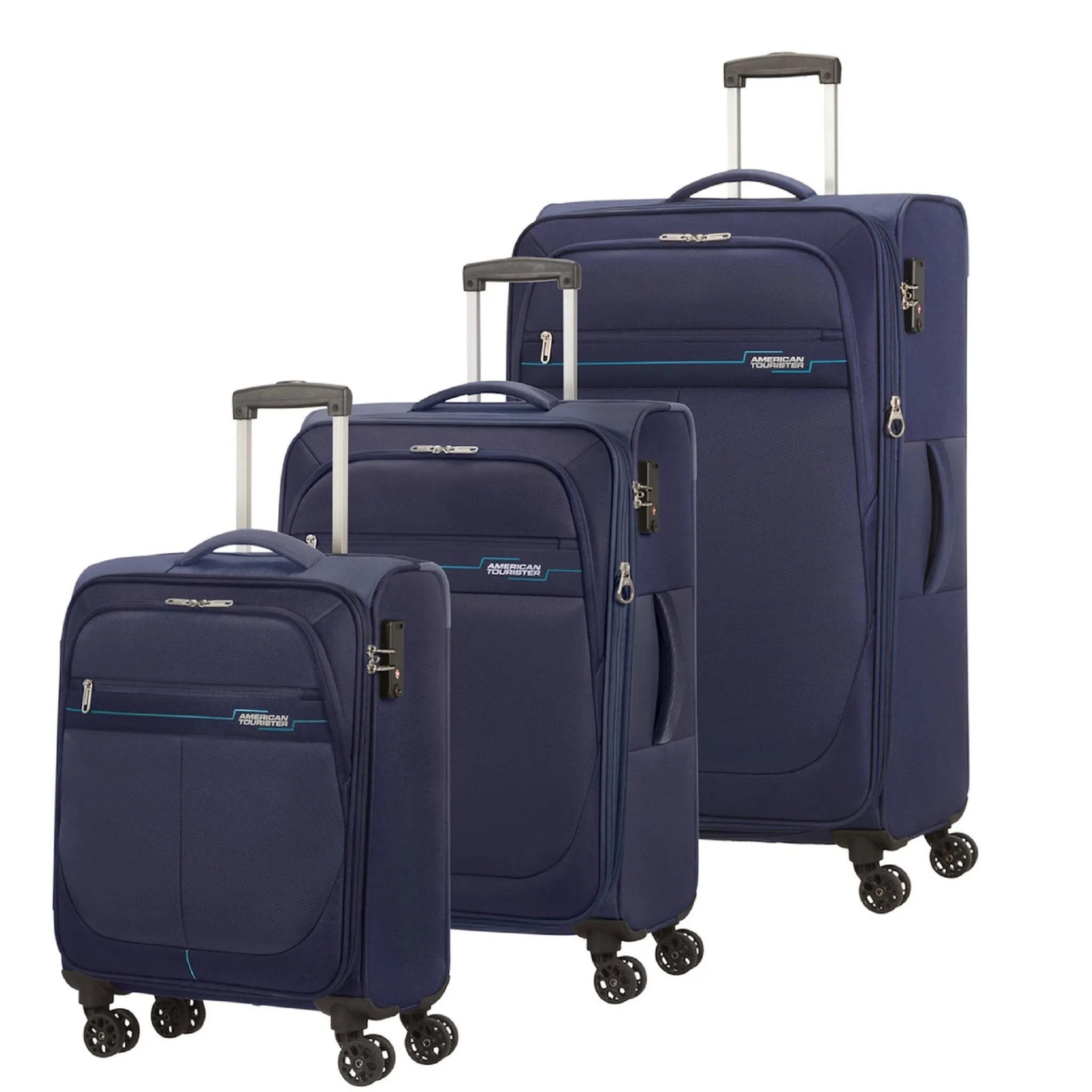 American Tourister Deep Dive - Set of 3  Expandable Red