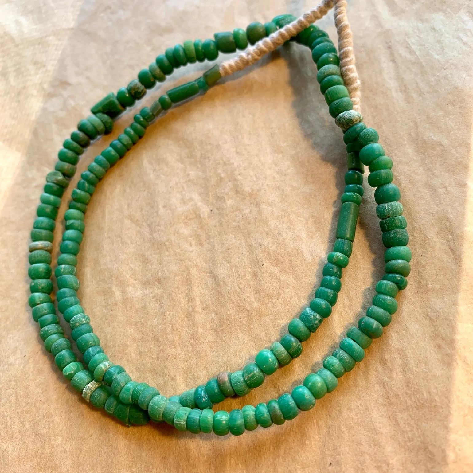 Ancient Roman Green Glass Beads