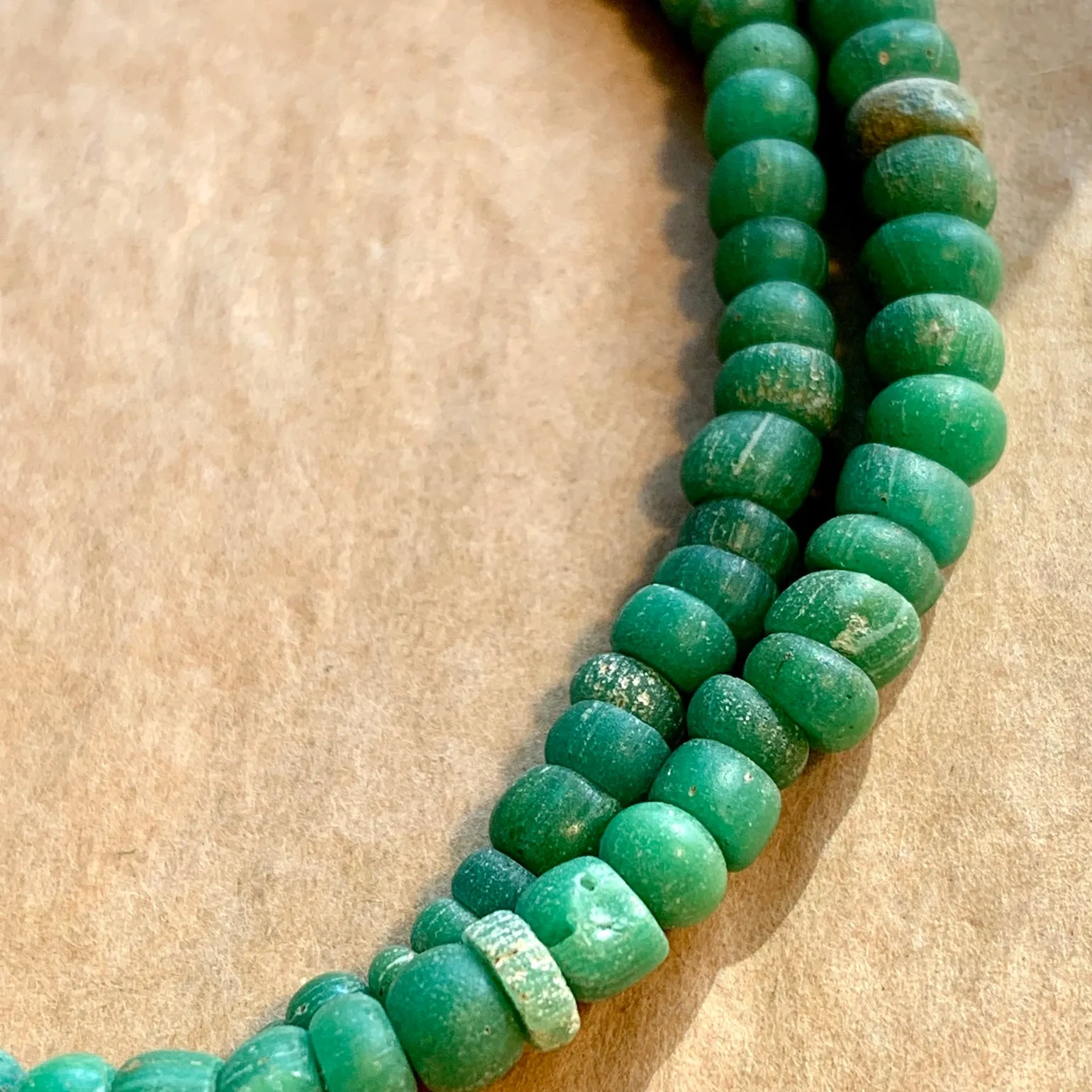 Ancient Roman Green Glass Beads