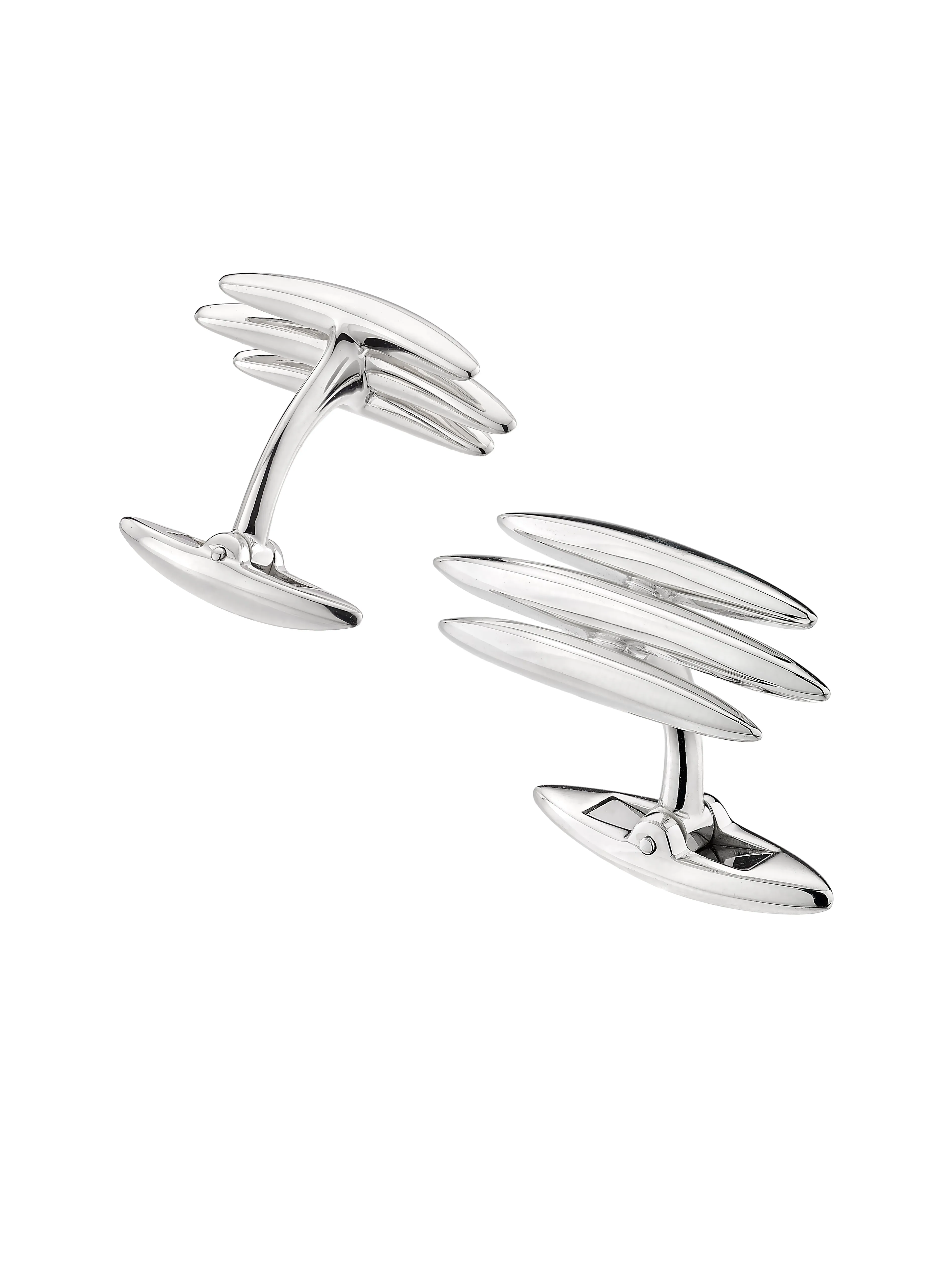 Arc Triple Cufflinks - Silver