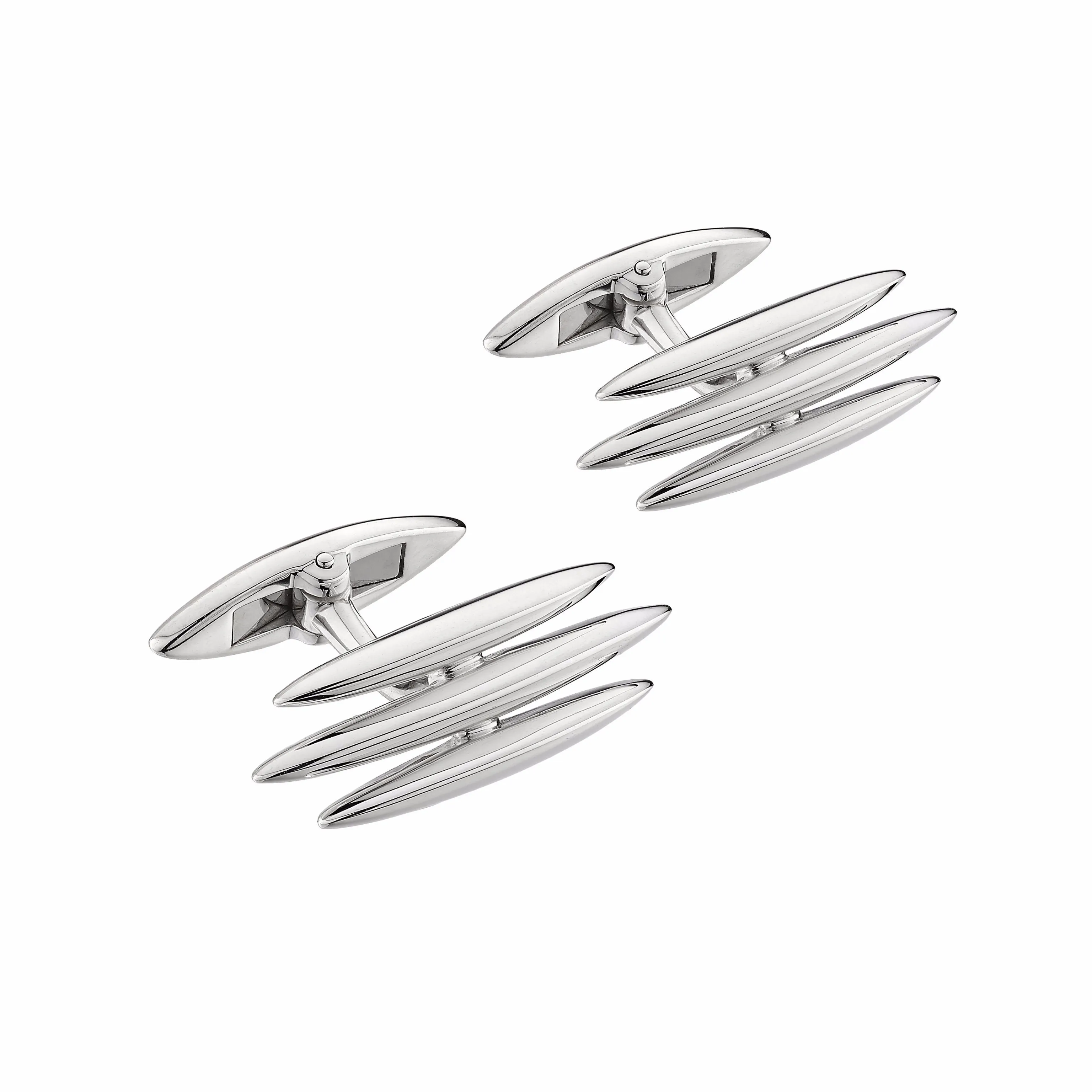 Arc Triple Cufflinks - Silver