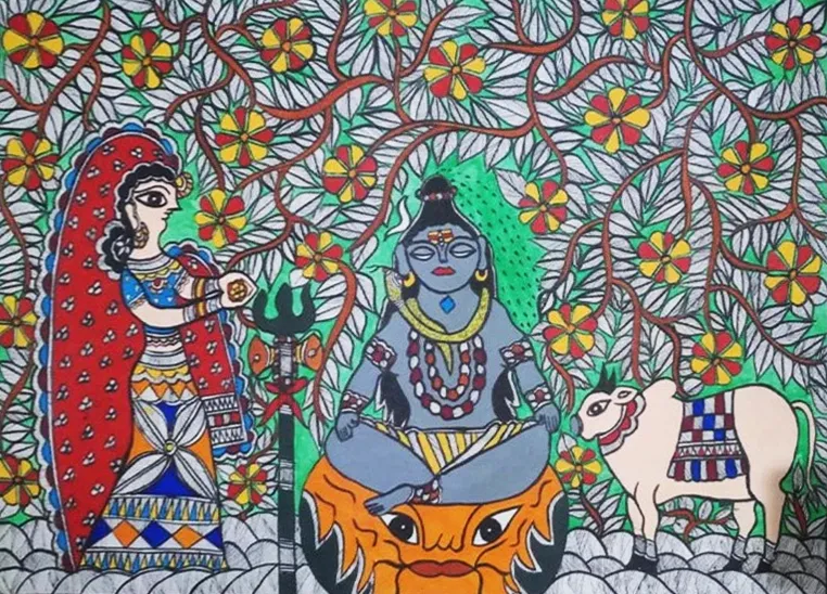 Asamprajnata Samadhi Madhubani Painting By Ambika Devi