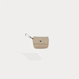 Avery AirPods Clip-On Pouch - Light Taupe/Silver